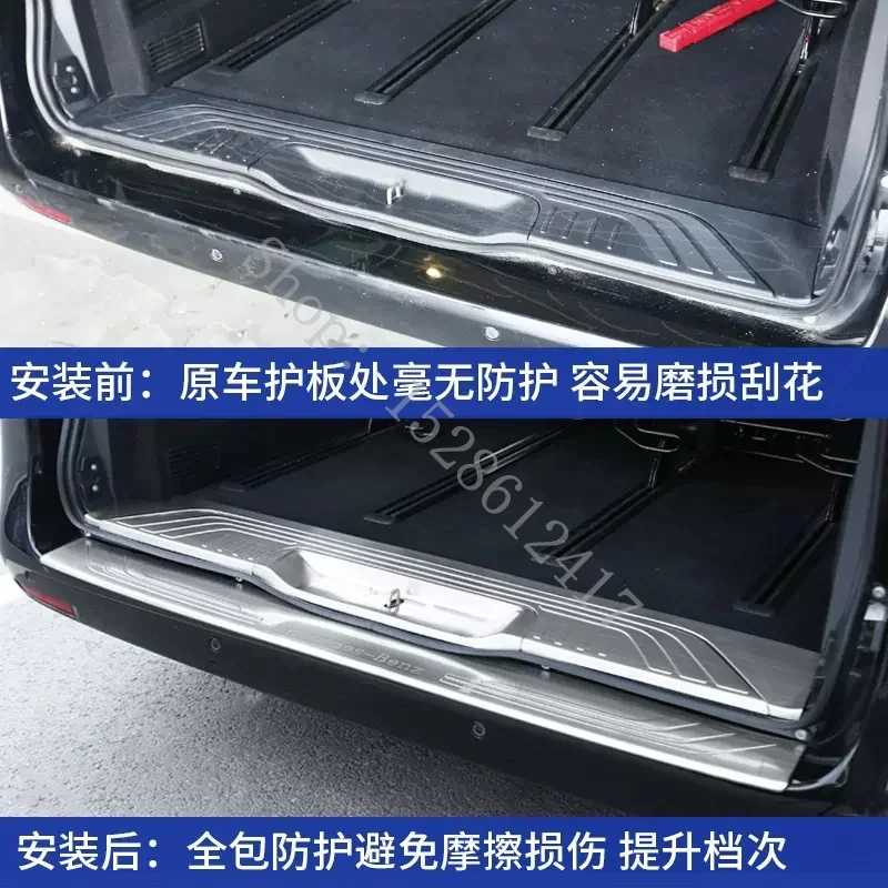 Colorful Rear Trunk Outer Bumper Plate Protector Guard Cover 2016 2017-2022 For Mercedes-Benz V-Class Vito W447 Car Accessories