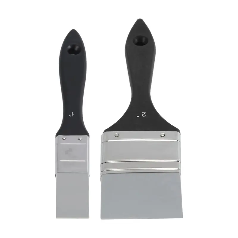 

IALJ-2 PCS Paint Brushes, Silica Gel 1 Inch And 2 Inch Flat Silicone Paint Brushes, Wide And Narrow Solid Flexible Paintbrush Se