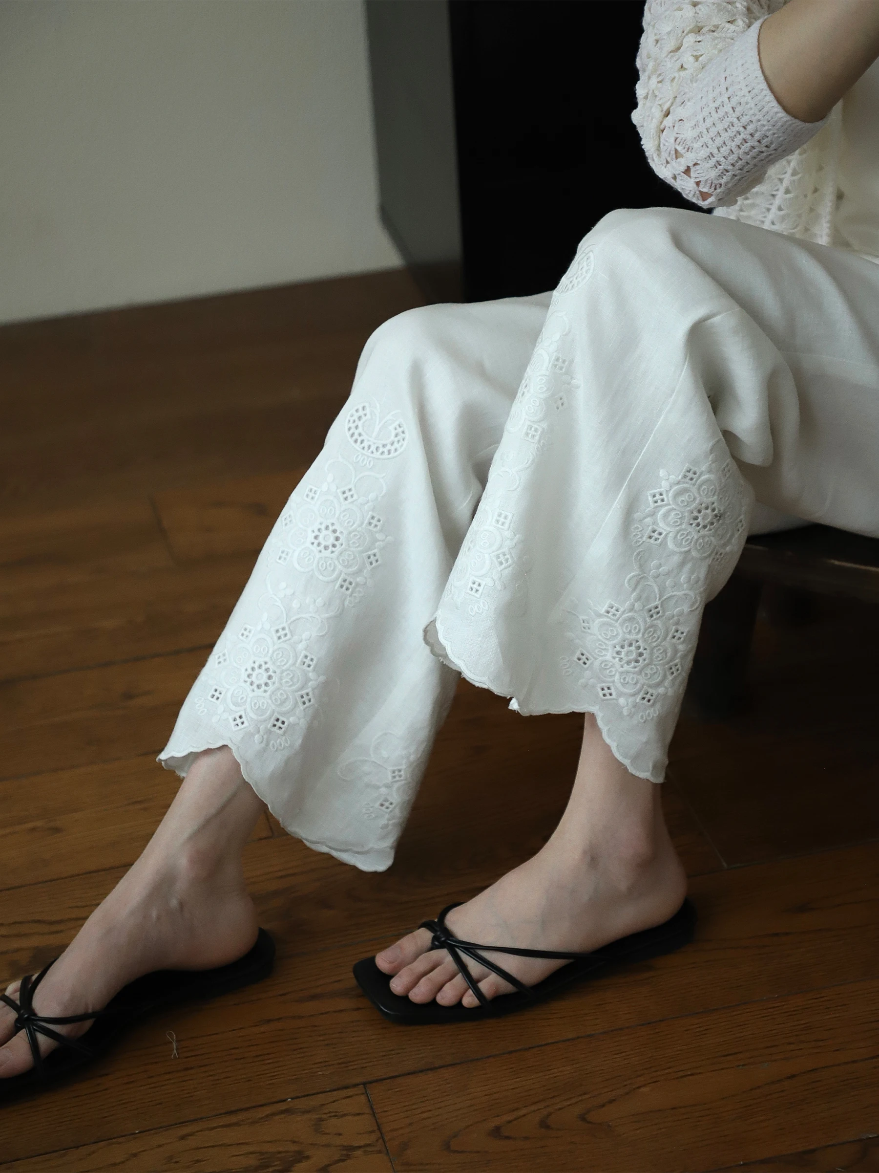 

Linen Totem Pants Comfortable Breathable Sli Not Too Wide Tee Lengths to Meet All Needs 00% Linen High Waist Straight ...