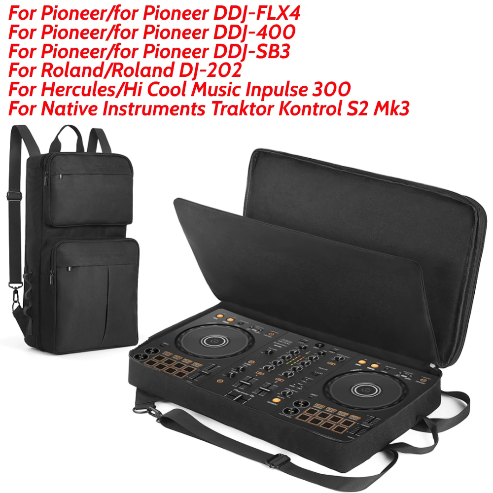 حقيبة ظهر DJ لبايونير DDJ-400/DDJ-FLX4 لرولاند DJ-202 DJ خلاط حقيبة حمل حقيبة سفر حزام كتف قابل للتعديل
