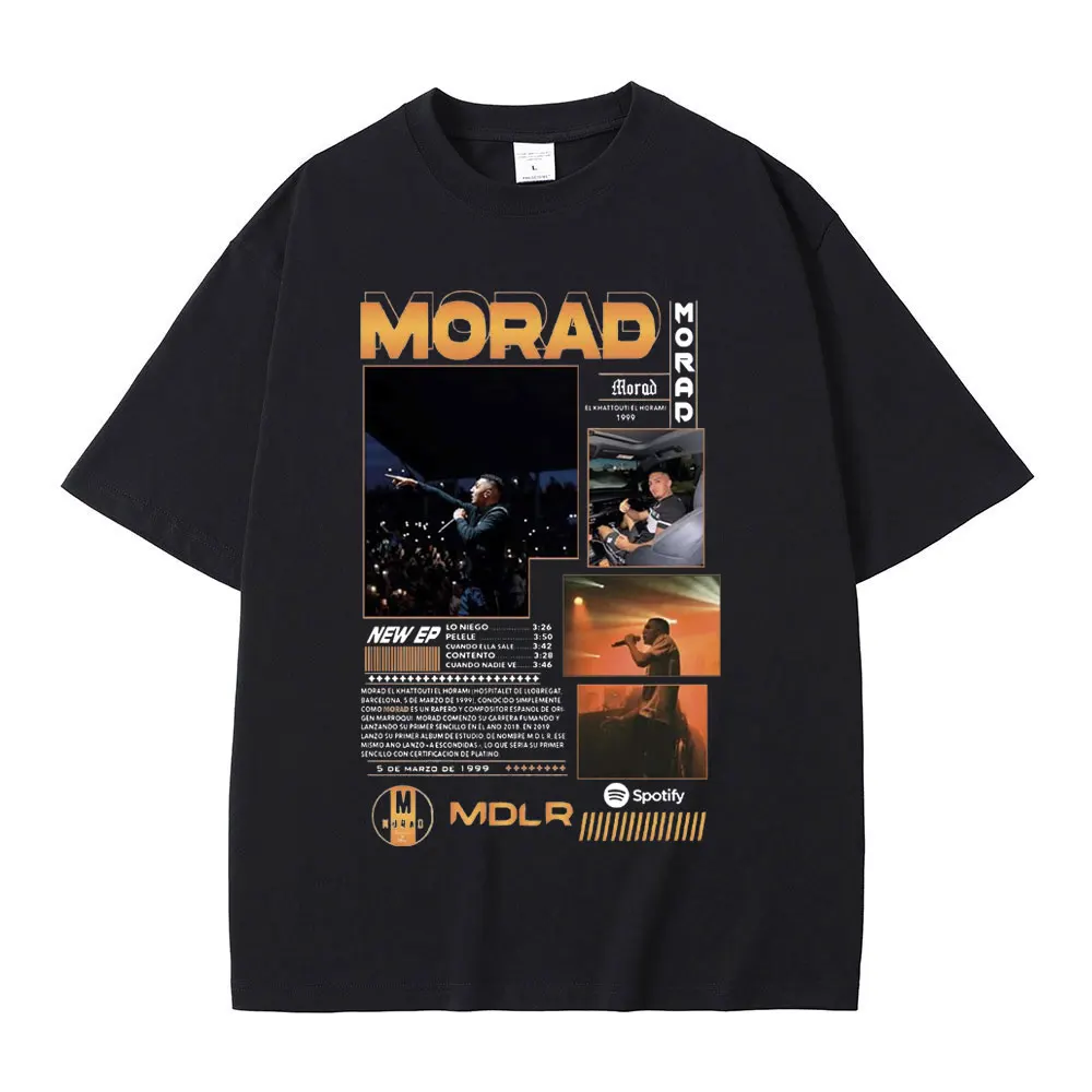 Limited Morad Music Album Cover T-shirts Duki Streetwear Men Women Fashion Hip Hop Rap T-shirt Men's Vintage Oversized T Shirts