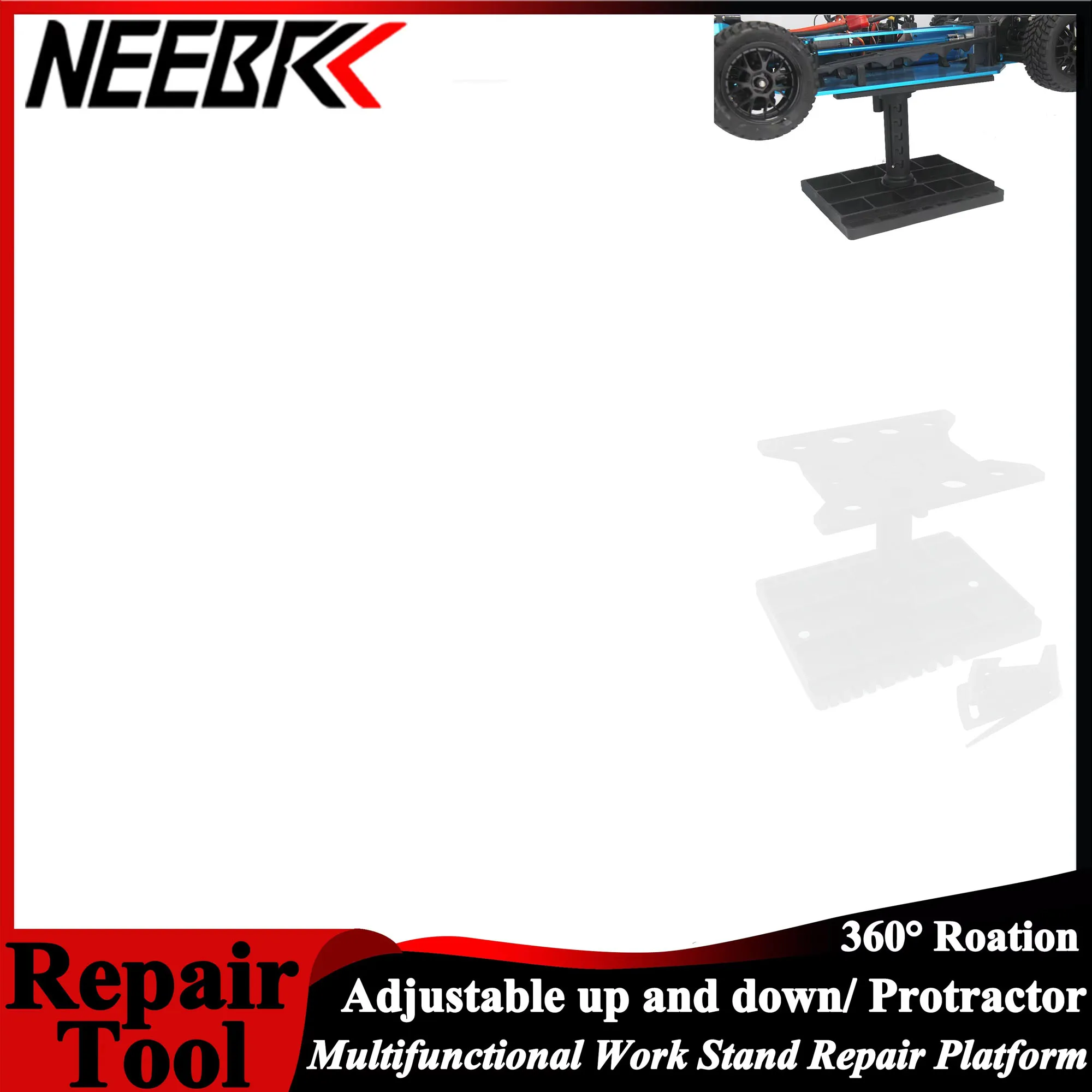 Multifunctional RC Car Work Stand Assembly Platform Repair Station 360 Degree Rotate Adjustable Height for RC Car Model Buggy