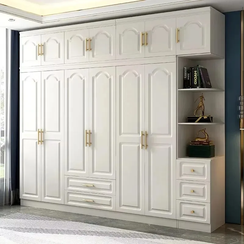 Gold Door Knob Design Wardrobes White Nordic Metal Household Closet Wardrobe Drawers Luxury House Szafa Na Ubrania Furniture