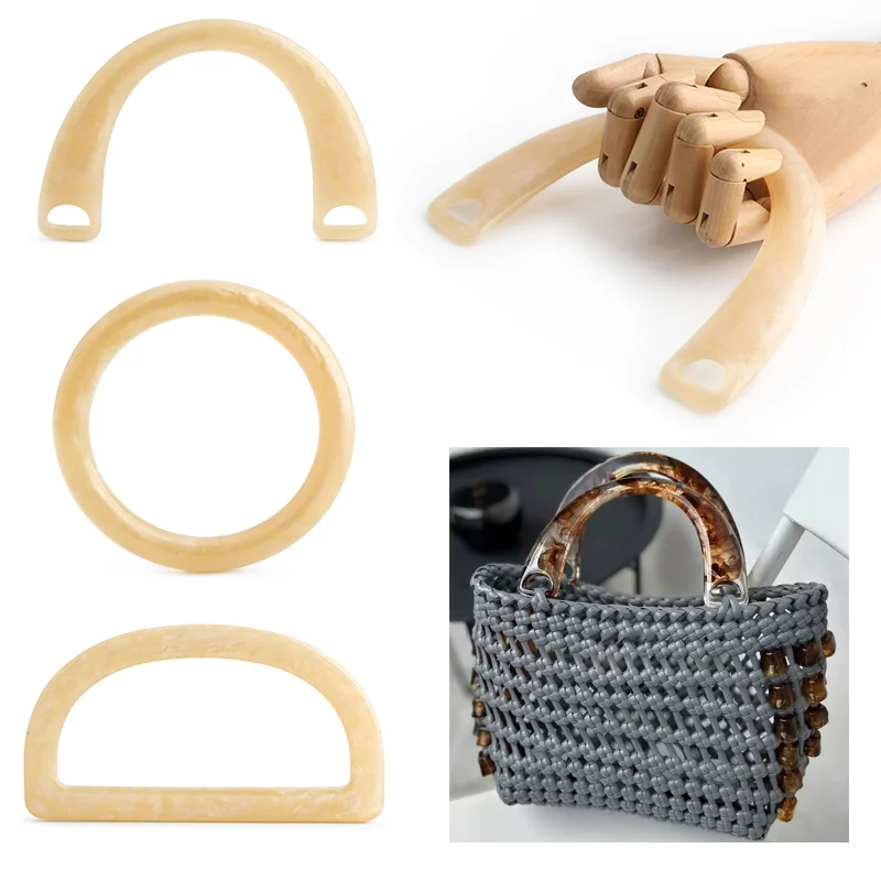 2/4/6 قطعة مقابض حقيبة الراتنج ، إطار الخياطة حقيبة من القماش ، مقابض قابلة للفصل ، إطار مزخرف لحقيبة المعصم ، ملحقات حقيبة DIY #1