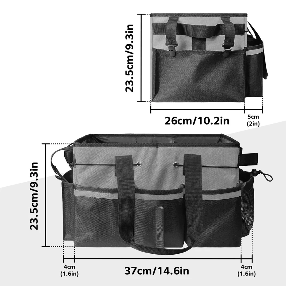 منظم مستلزمات التنظيف الكبيرة مع مقبض منظم التنظيف، حقيبة حمل، مقسم قابل للفصل لموردي التنظيف - مدبرة المنزل