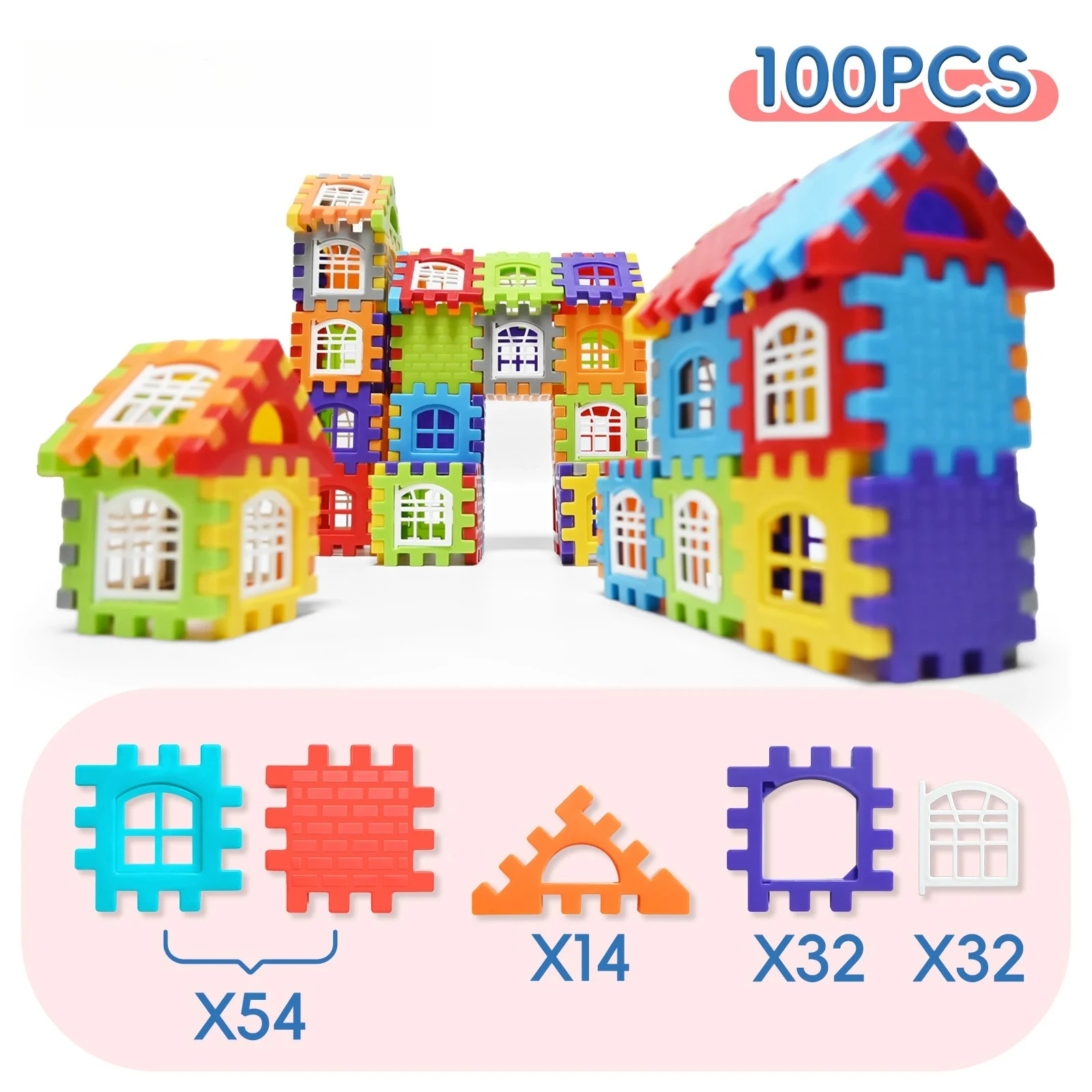 Ensemble de maisons de construction créatives, 25/140 pièces, bloc de construction de Simulation, conception de fenêtre, Puzzle coloré, jouets pour garçons et filles, cadeau d'anniversaire