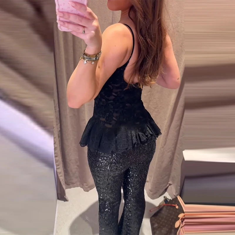 

2025 Women Sexy Elegant Lace Boned Corset Top Deep V-chic Female Fashion Backless Sweet Vest Fashion New Lady Club Party Clothes