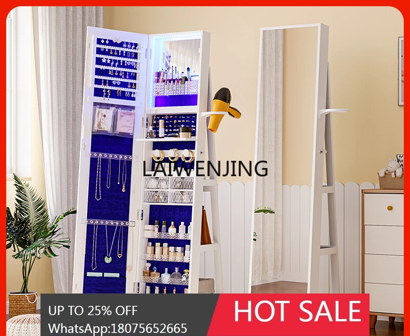 HLZ rotating full body floor fitting mirror jewelry storage locker dressing mirror