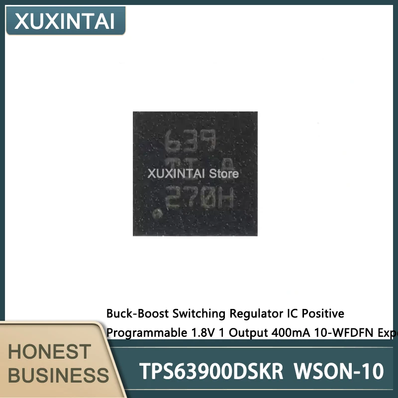 5Pcs/Lot  New Original  TPS63900DSKR  TPS63900 Buck-Boost Switching Regulator IC Positive Programmable 1.8V 1 Output 400mA 10-WF