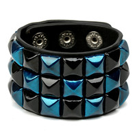 Fashion Punk Leather Bracelet Unisex Black Cuff Adjustable Rock Style Wristband Jewelry for Men Women Gifts