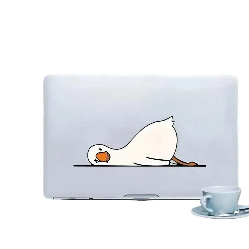 Cartoon White Goose DIY Decor Sticker Waterproof Scratch Proof Self Adhesive Decal for Car Window Skateboard Luggage