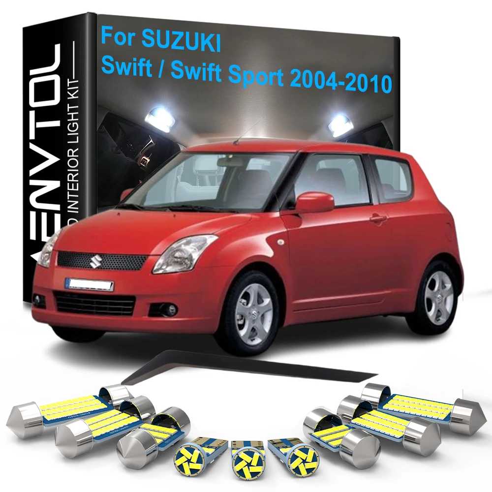 

7 шт. светодиодные внутренние фонари Canbus для Suzuki Swift/Swift Sport 2004 2005 2006 2007 2008 2009 2010 купольные лампы багажника номерного знака