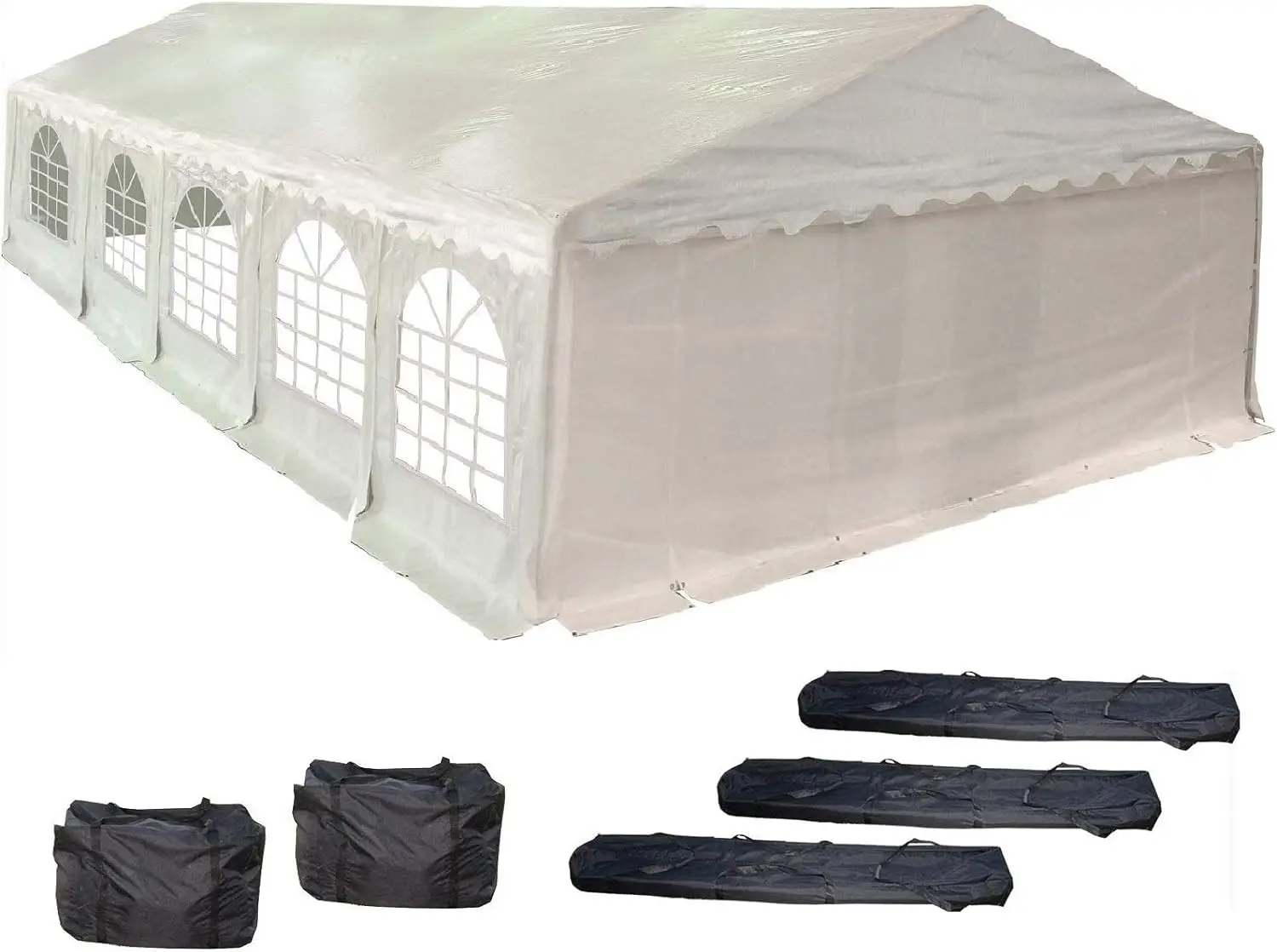 32'x20' PE Wedding Party Tent Wedding Tent Large Heavy Duty Outdoor Event Canopy Shade Gazebo + Storage Bags