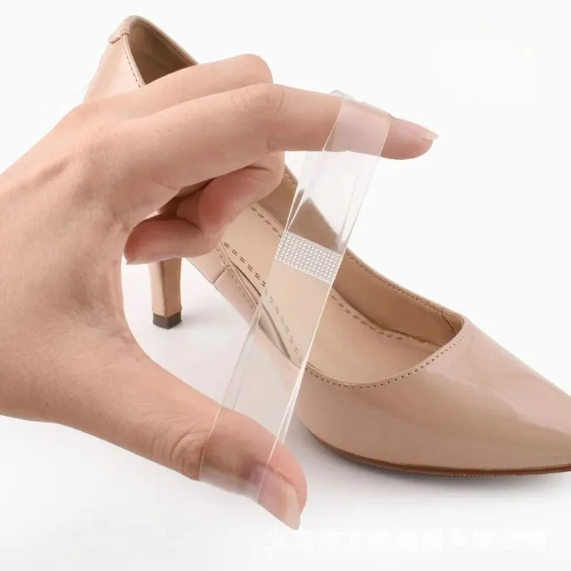 6pairs Lazy Adjustable Shoelaces Transparent Invisible Lace Silicone Non-heel Wear-resistant High-heeled Shoes Strap.