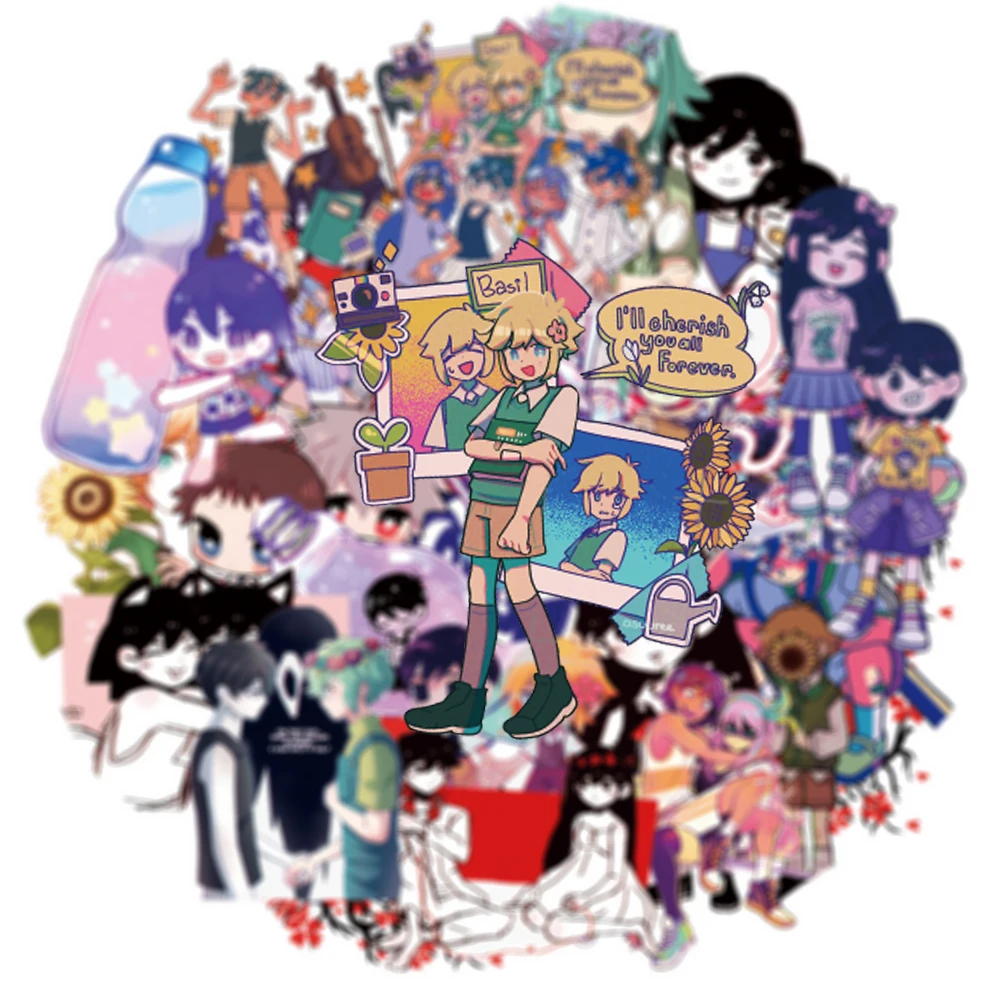 Pegatinas de dibujos animados Omori Sunny para niños, calcomanías de Anime, grafiti, coche, monopatín, portátil, impermeable, 10/30/60 piezas