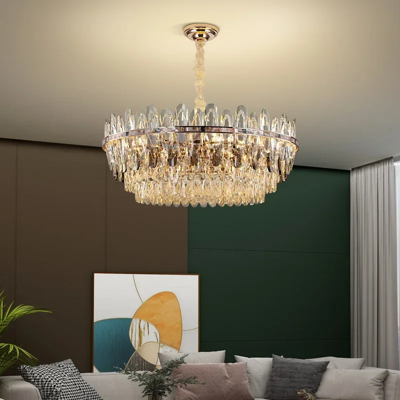 

Light Luxury K9 Crystal Living Room Chandelier Elegant Dining Room Lamp Luxury Atmospheric Bedroom Lamp New Villa Lamp