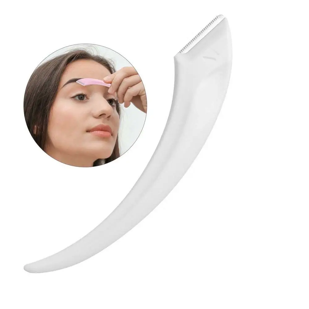 

Curved Moon Shaped Curved Eyebrow Trimmer Facial Hair Razor Makeup Tool Curved Eyebrow Shaper Shaver Scratch Prevention ABS