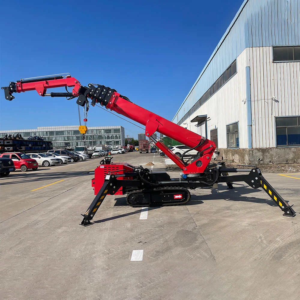 Construction Spider Crane 3 Ton Lift Height 14m Remote Control Telescopic Boom Spider Crawler Crane for Construction Site Pro