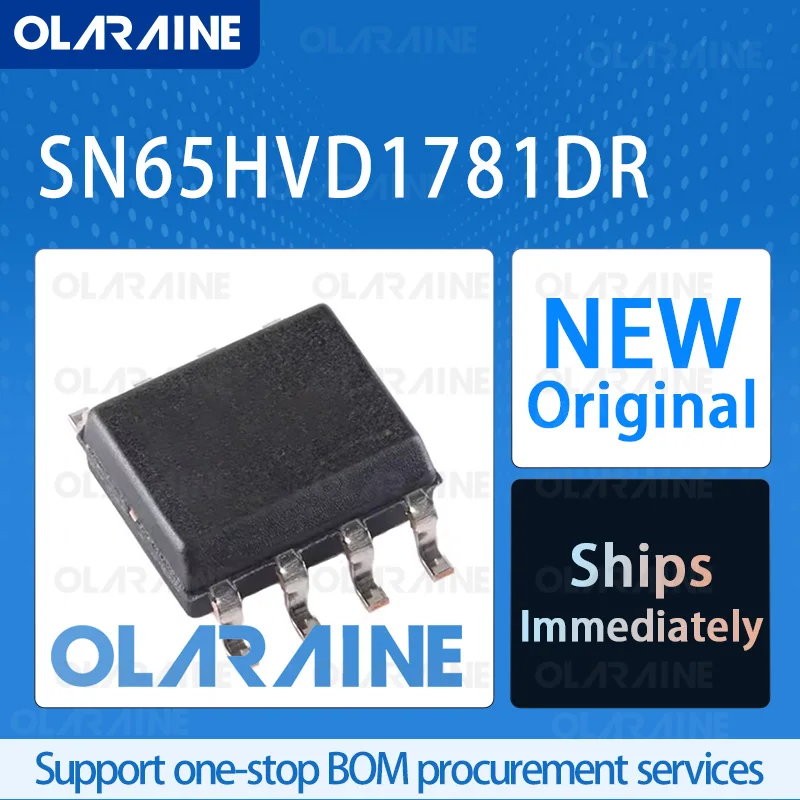 5/10/100Pcs SN65HVD1781DR SOIC-8 original ic chip RS-485 interface IC RoHS Data rate 1 Mb/s 1 Receiver Voltage 5.5 V
