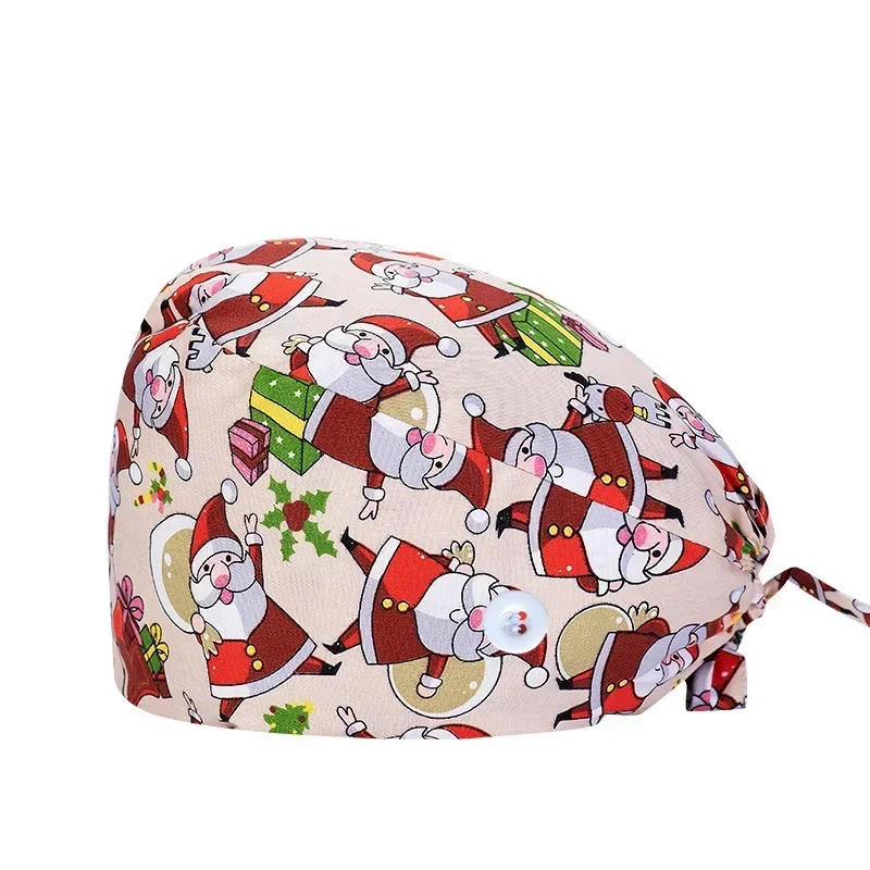 Men Women Nurse Surgical Cap Printed Scrub Cartoon Nursing Cap Hat Grooming Agency Vet Medical Cap Lab Surgeon Hat Work Cap