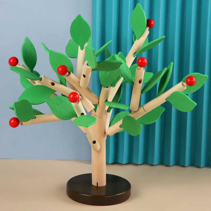LazyChild Kindergarten Educational Disassembly Assembly Toy Model Wooden Baby Gift Kids Manual Plug Leaf Building Blocks