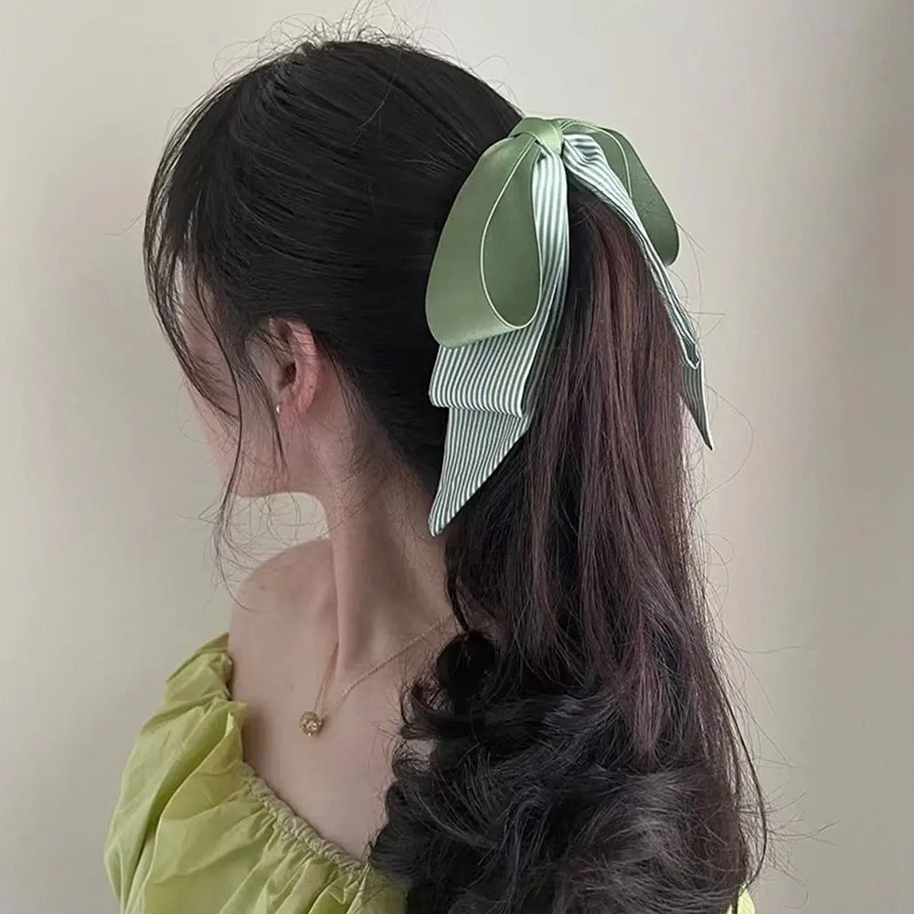 

Fashion Ribbon Bow Banana Clip Korean Style Headwear Hair Claw Hairpin Headdress Bowknot Hair Clip Ponytail Holder