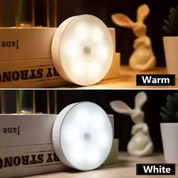 Rechargeable Wireless Intelligent Body Sensor Light Warm / White Light Home Aisle Bedroom Cabinet LED Bedside Night Light