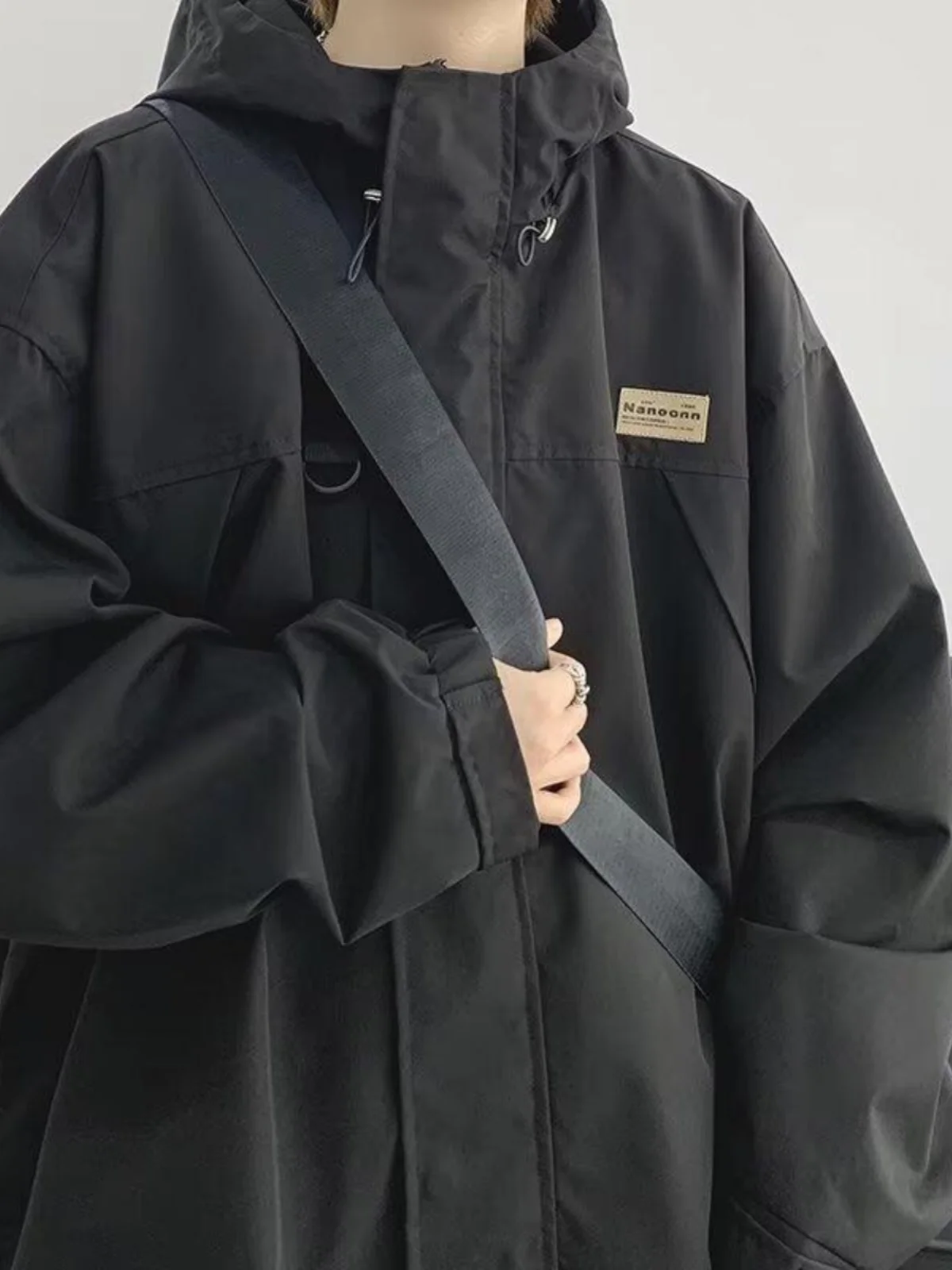 

Большой размер, осенне-зимняя мужская куртка с капюшоном, повседневное простое пальто, весна-лето, верхняя одежда на подкладке, застежка-молния