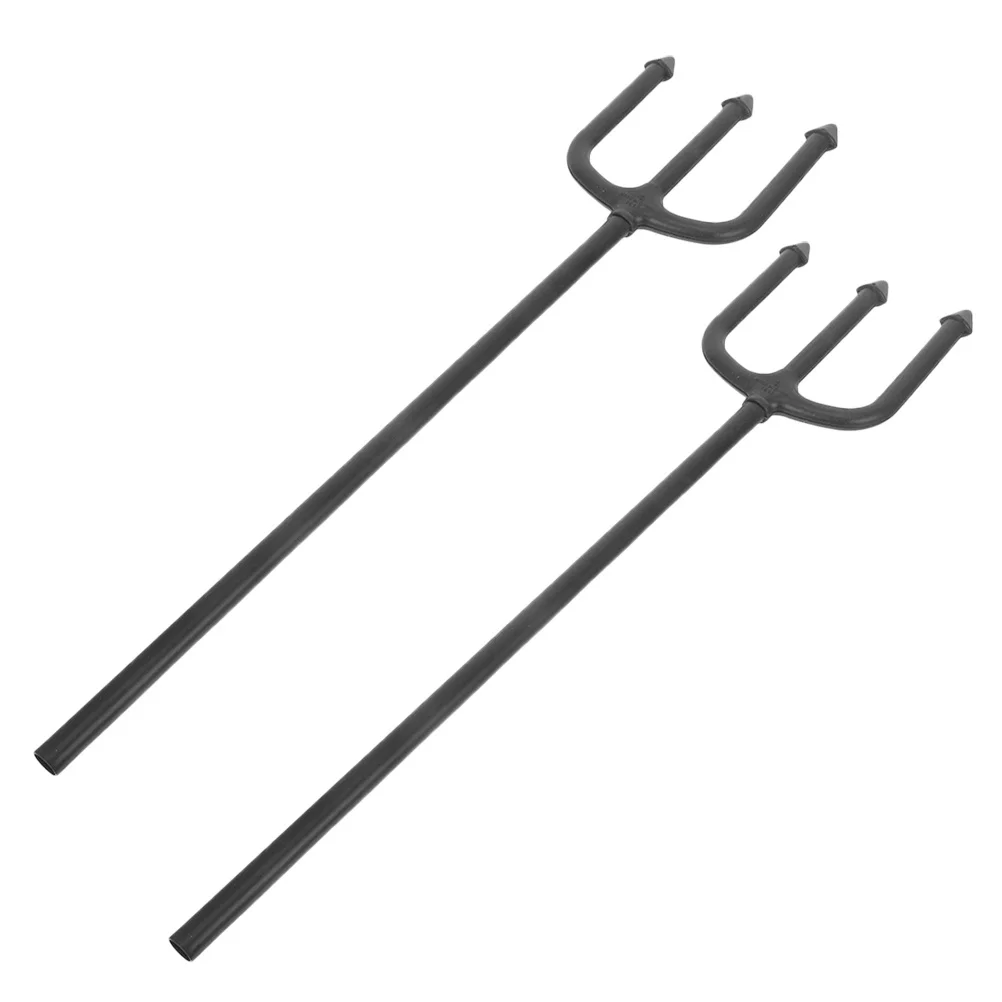 

2Pcs Demon Fork Halloween Devil Plastic Pitch Fork Prop Cosplay Party Decoration Stage Performance Demon Costume Accessories
