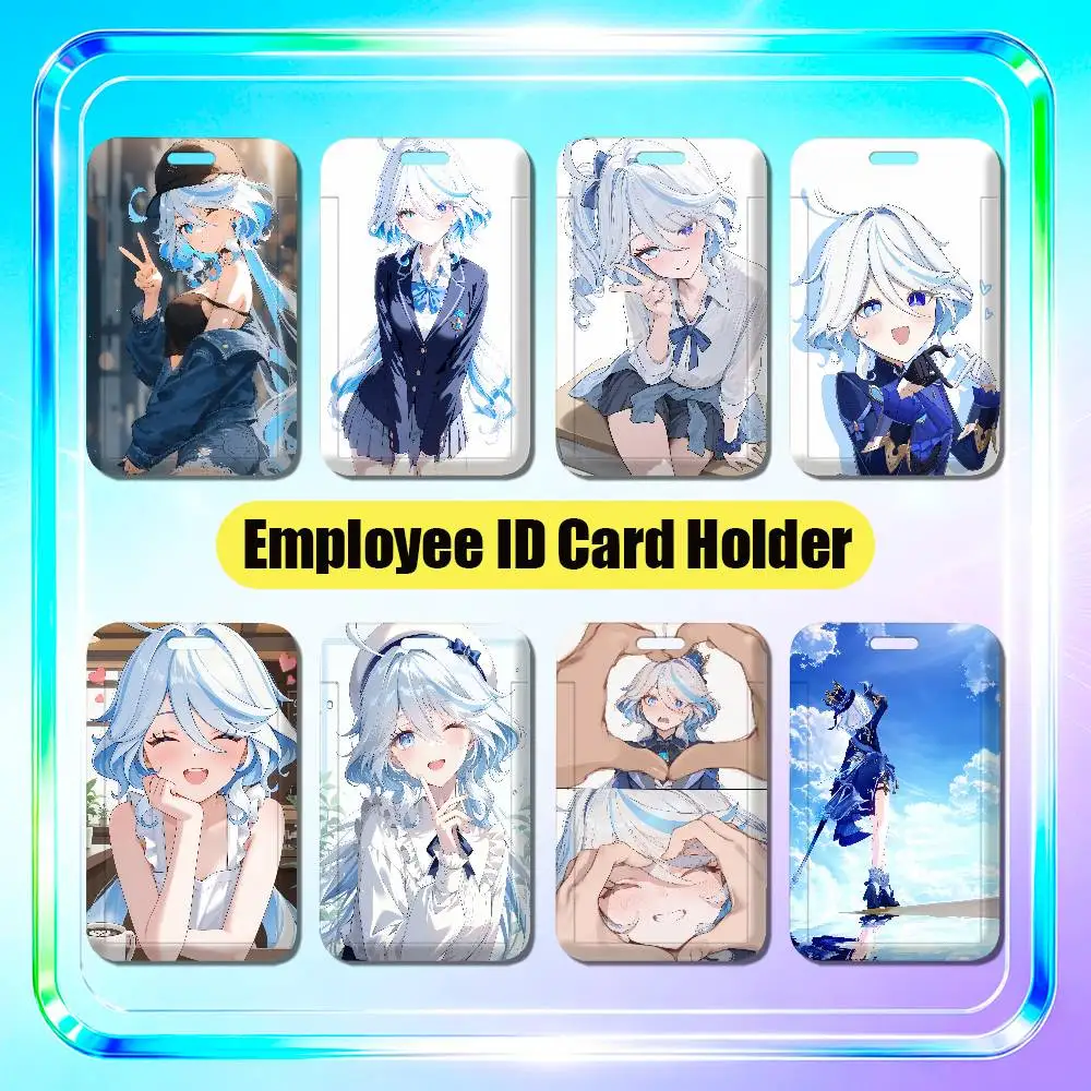 For Furina Genshin Impact Employee ID Card Holder Office Badge Student Work Bank Credit Holders Hard Case Shell