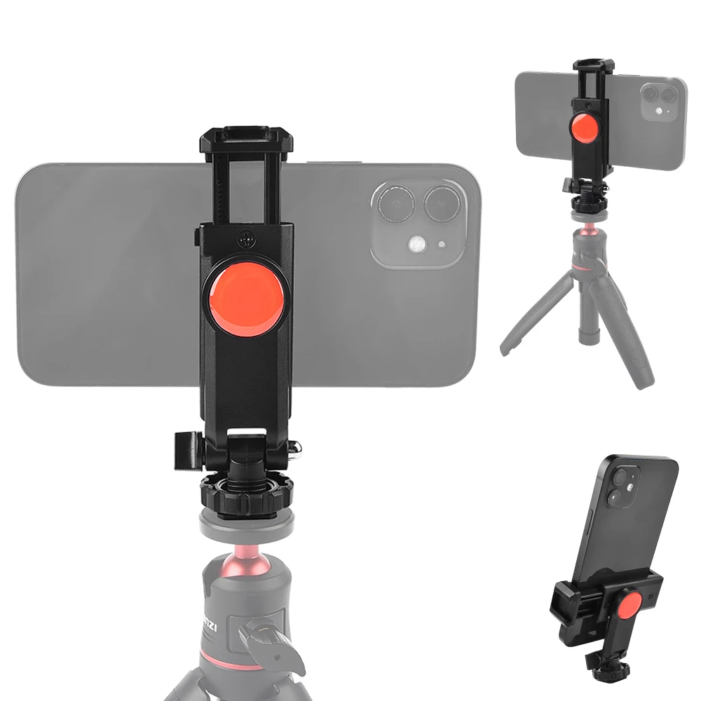 CAMOLO ST-06 Phone Clip Holder with Cold Shoe Clamp for led light Tripod Stand Monopods Phone Bracket Mount