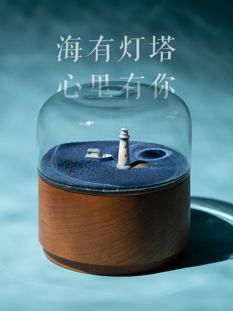 Original Magnetic Music Box Glass Dome Wooden Base Trendornament Graduation Souvenir Surprise Creative Friend Gifts Desktop Home