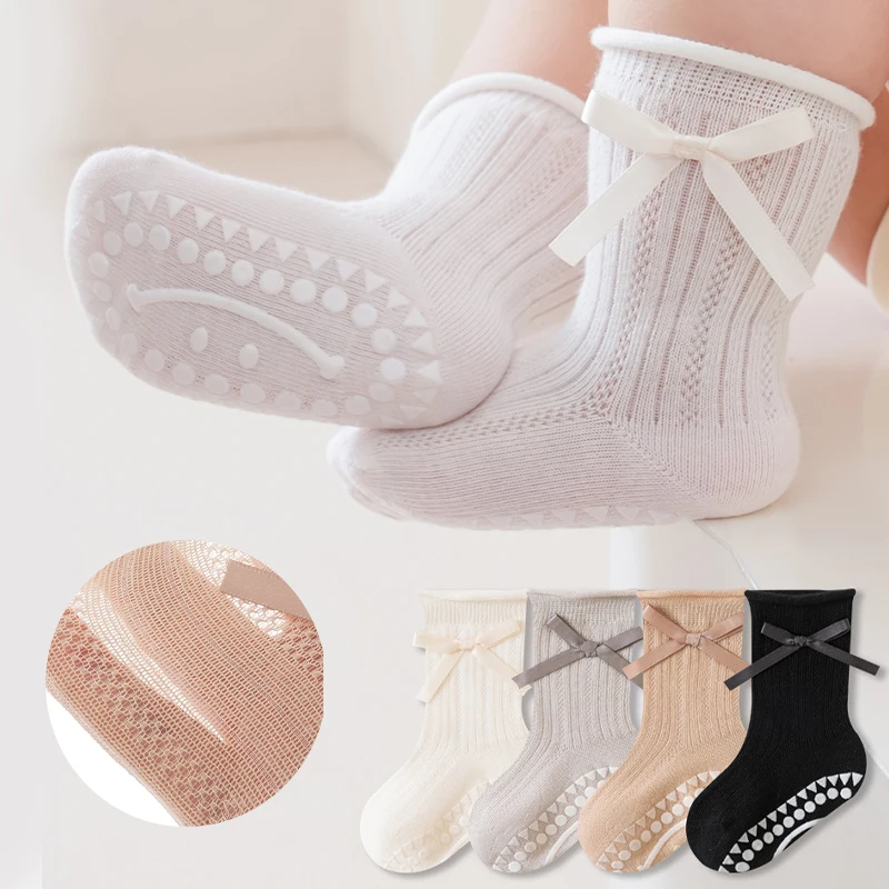 Cute Baby Girl Socks Non Slip Soft Girl Socks Breathable Mesh Infant Toddler Floor Socks For Girl 0-3Y
