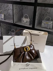 2024 neue Vintage Unterarm Tasche High Fashion klassische Frauen Für Arbeit Handtaschen Leder Büro Damen Schulter Tasche Designer Luxus