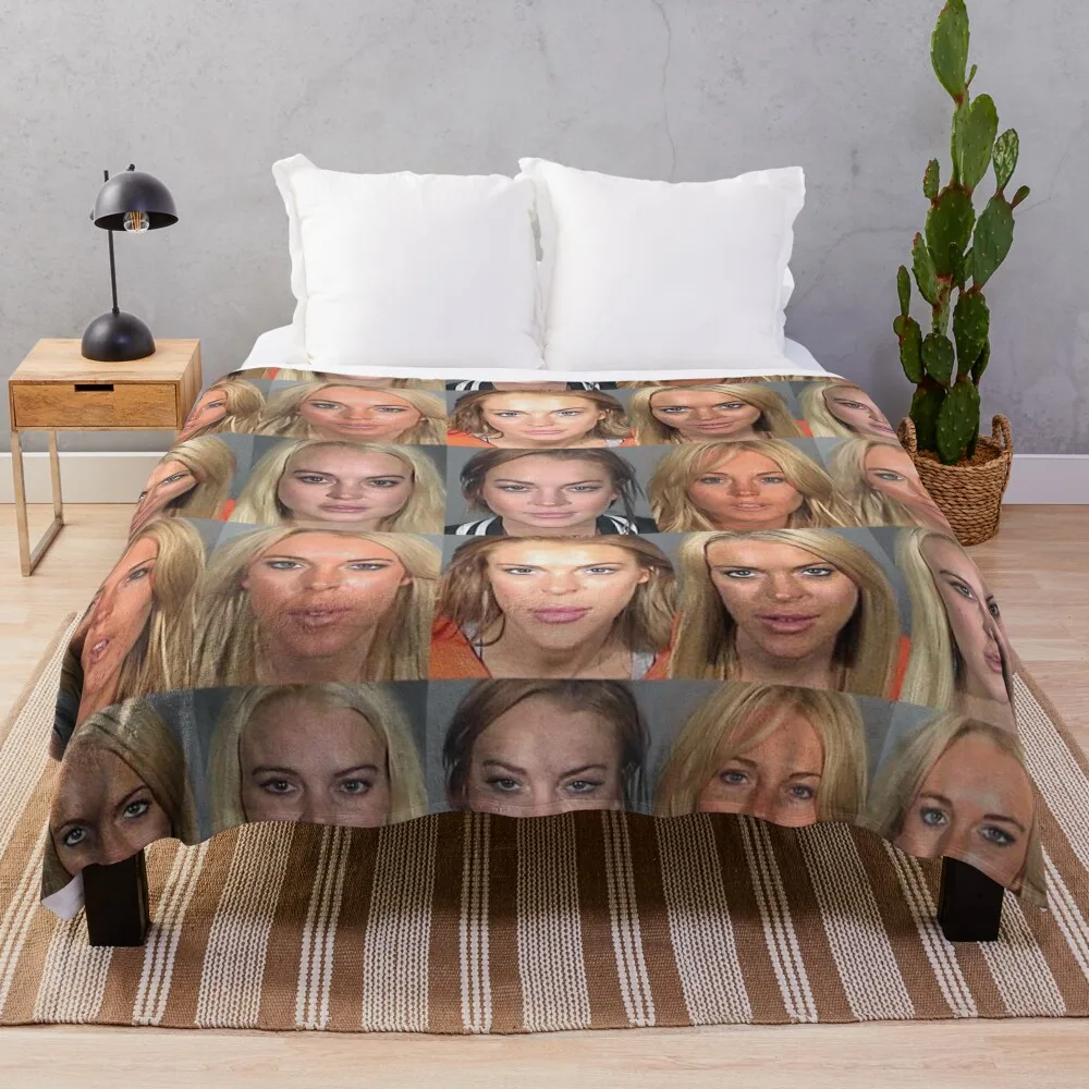 lindsay lohan mugshot Throw Blanket sofa bed Sofa Thins Blankets