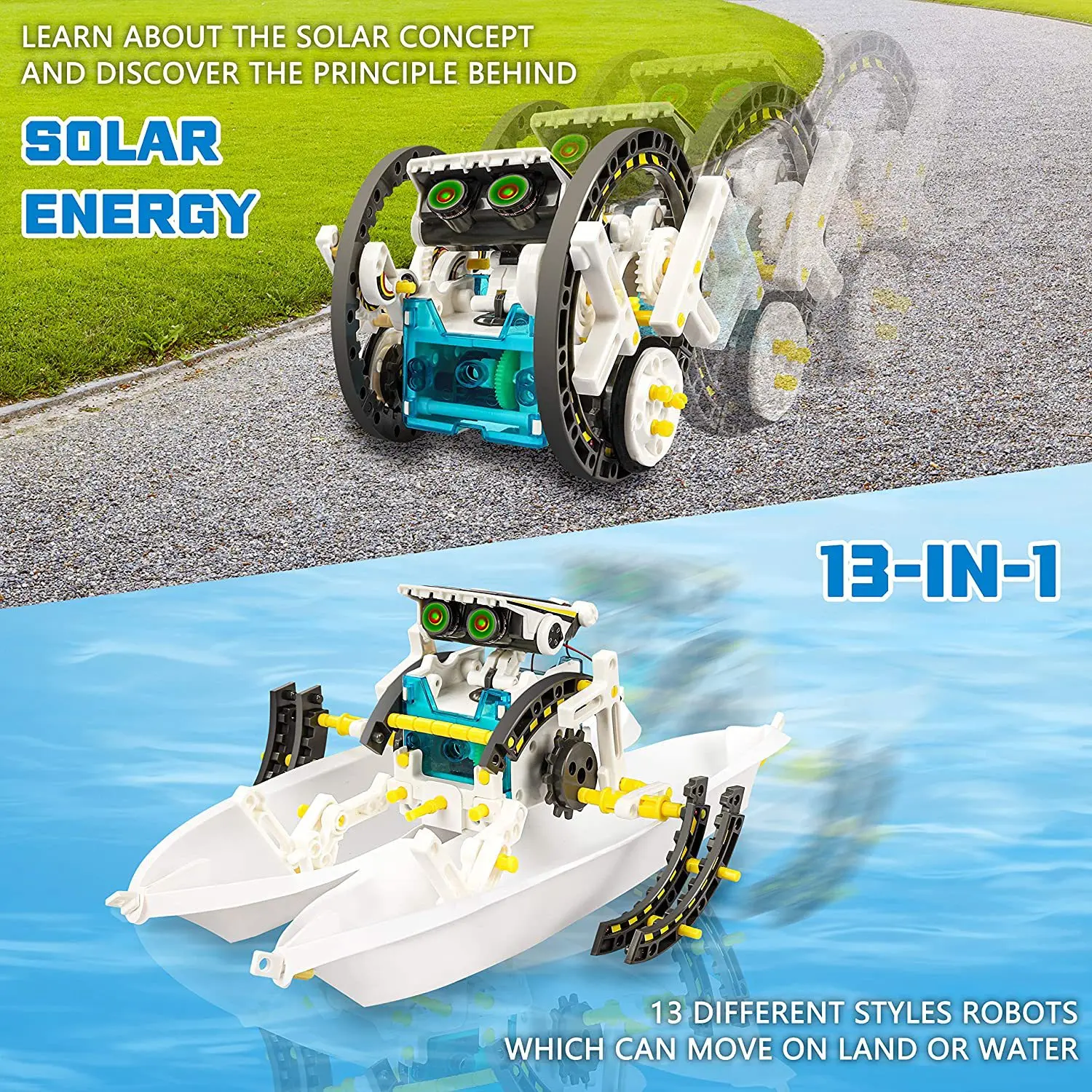 ロボットキット 13 で 1 教育 DIY アセンブリ作成お - Solar Powered Robot Kit 14 In 1 のレビューと価格