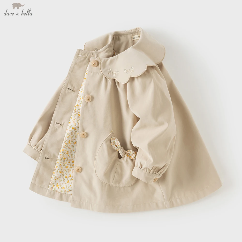 Dave Bella Girls Autumn Jacket Children Sweet Long Sleeve Windbreaker Coat Noble Spring Outerwear Outdoor Party DB3262655