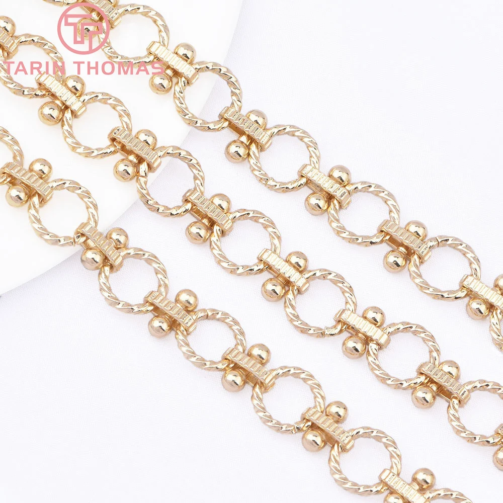 (8735) 0.5Meter  24K Gold Color Brass Necklace Chains Bracelet Chains High Quality Diy Jewelry Accessories Wholesales