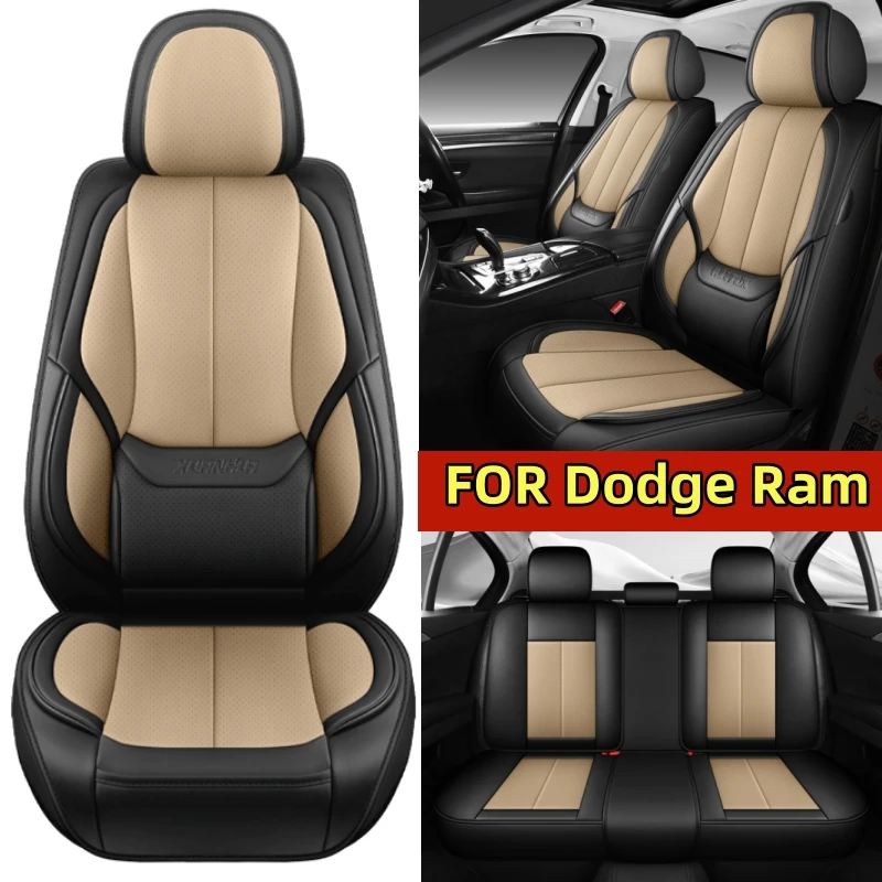 

Car seat cover full wrap high-quality PU leather waterproof wear-resistant whole car 5-seater cushion cover FOR Dodge Ram