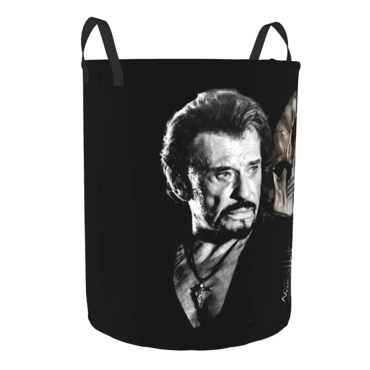 Customized Johnny Hallyday Laundry Basket Collapsible France Rock Singer Clothes Toy Hamper Storage Bin for Kids Nursery