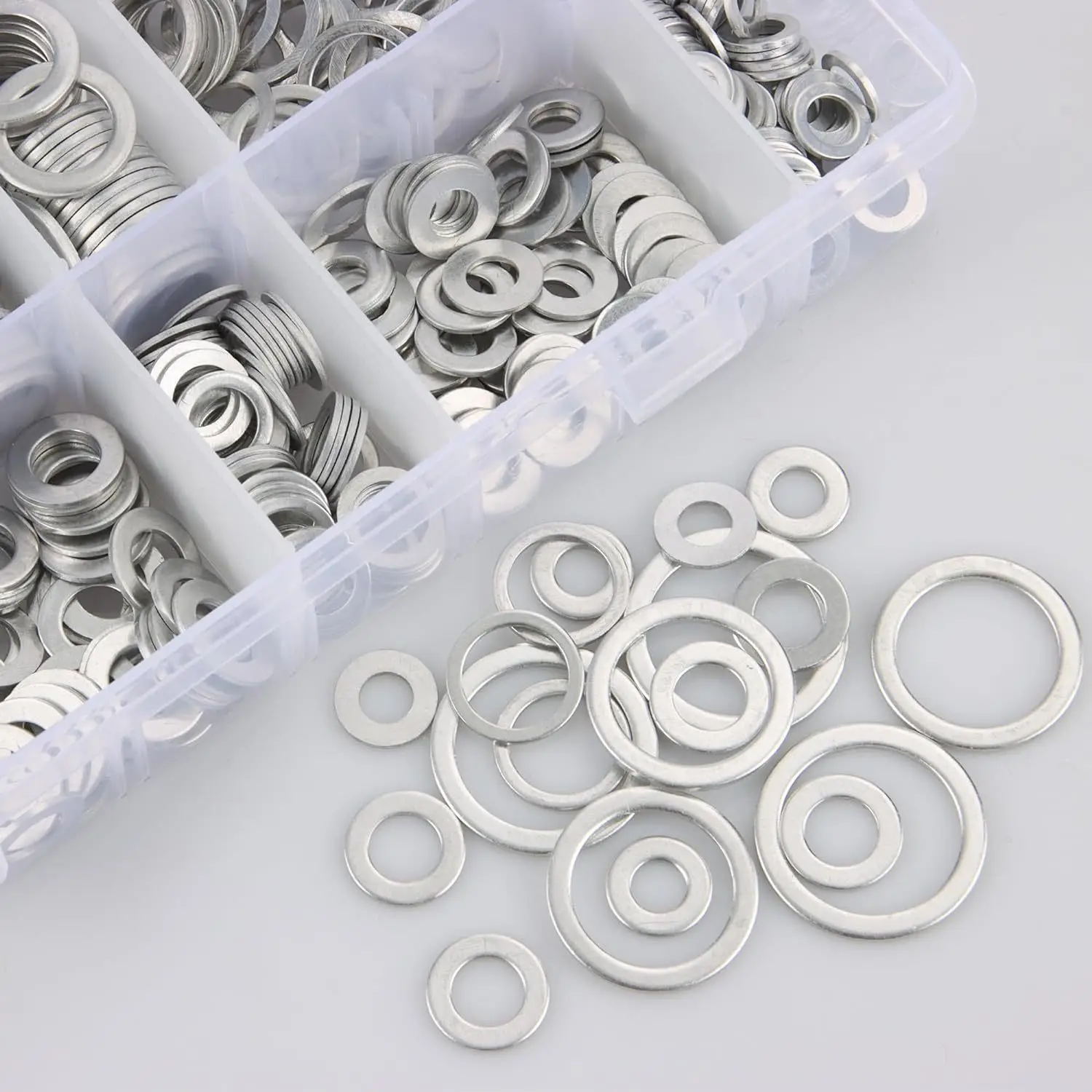 600PCS Boxed Aluminum Flat Washer M6 M8 M10 M12 M14 M16 M18 M20 M22 M24 Drainage And Oil Drain Plug Flat Washer Combination Kit