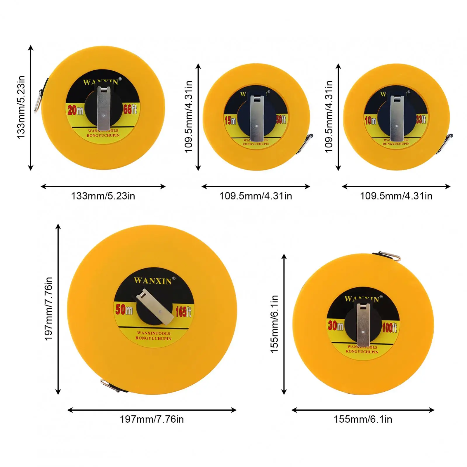 متري قياس متر شريط القياس أداة 10/15/20/30/50 متر شريط القياس التعميم الألياف الزجاجية الجلدية شريط القياس أدوات نجار #3