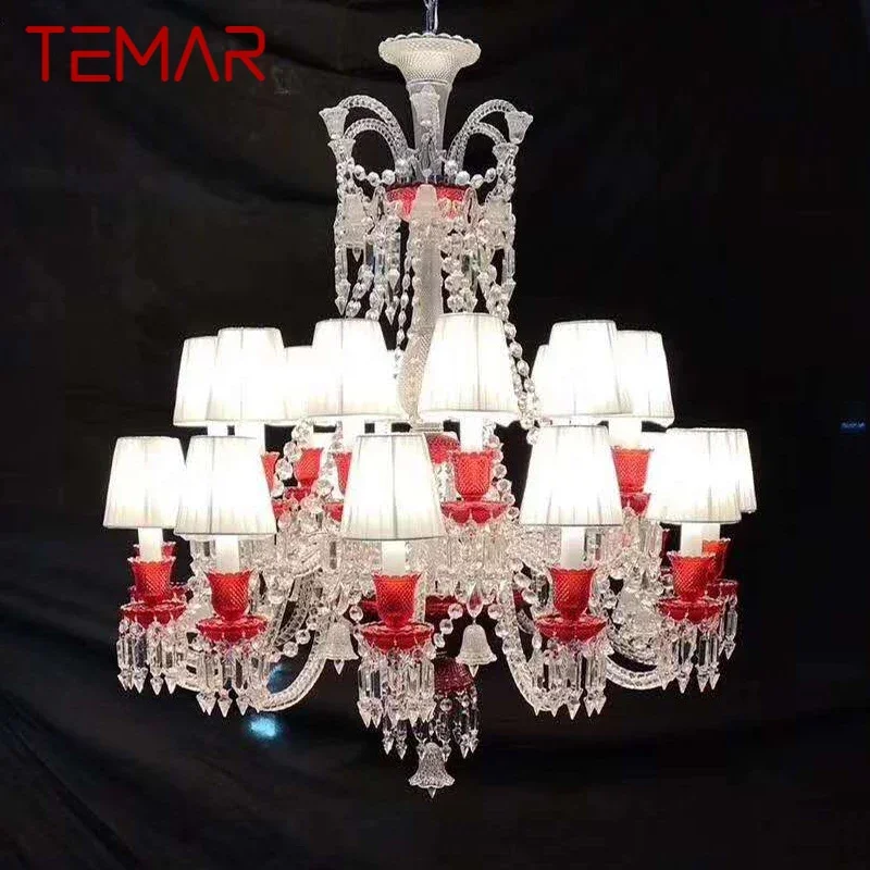 

TEMAR Luxurious Style Crystal Pendant Lamp European Candle Lamp Art Living Room Restaurant Bedroom Villa Chandelier