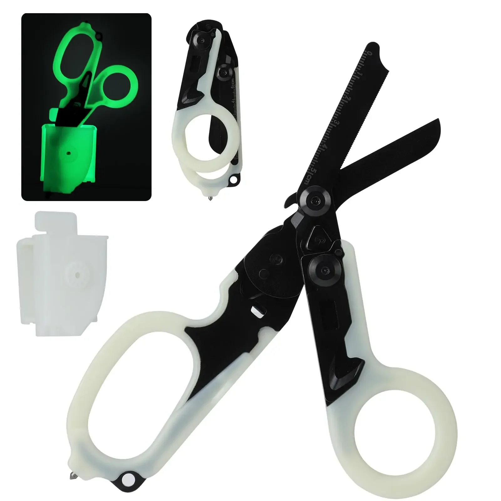 Folding Trauma Scissors Emergency Response Scissors with Cutter and Glass Breaker for Outdoor Camping Rescue Tools Scissors