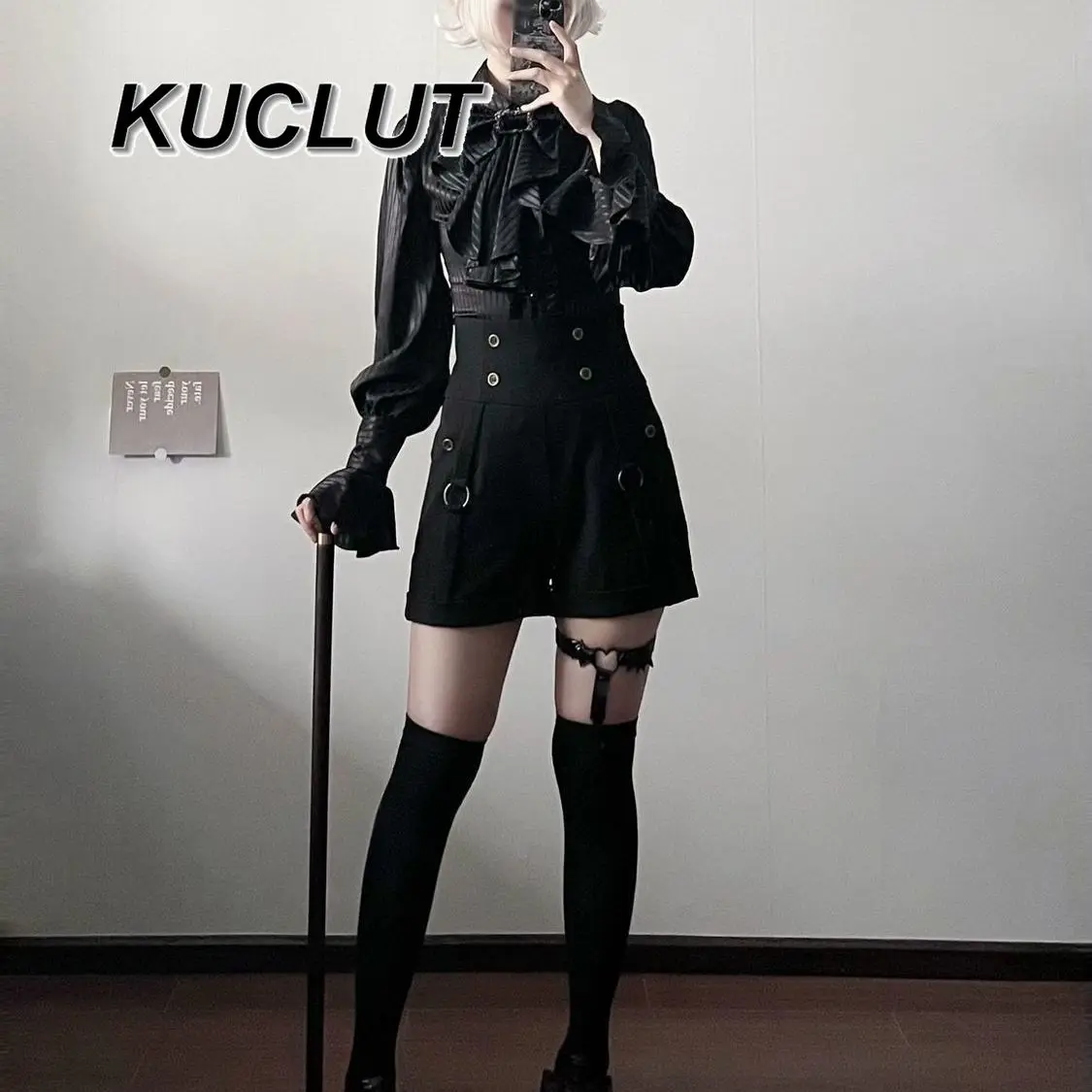 

Women's High Waist Shorts Solid Color Fashion Summer Autumn Lolita Leggings Retro Palace British Style Causal Short Pants