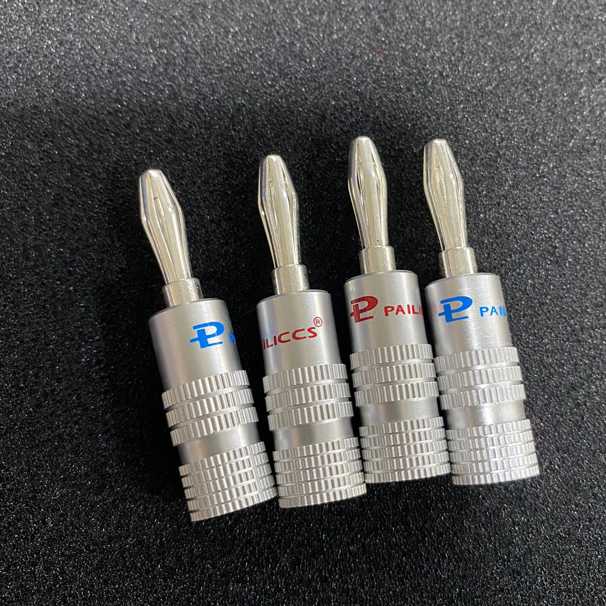 4 مللي متر Pailiccs الموز موصل لحام مجاني الموز التوصيل HIFI مكبر صوت كابلات الموصلات الفضة مطلي الصوت جاك المتكلم المقابس