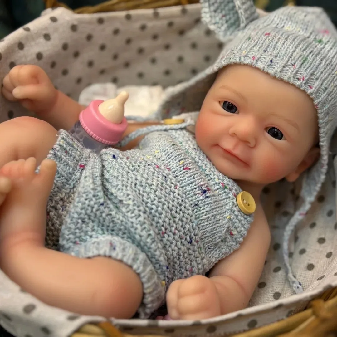 13 Inch Soft Touch Silicone Bebe Reborn Awake Or Sleeping Baby Doll For Choose Cute Reborn Doll Birthday Gifts - view 5