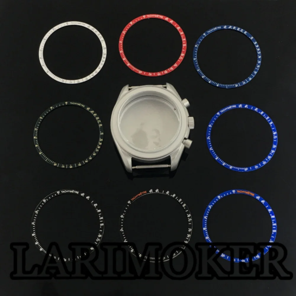 LARIMOKER 40 مللي متر حافظة ساعة فضية مع 38.5 مللي متر أزرق أحمر فضي أخضر أسود مدي لملحقات ساعة حركة الكوارتز VK63