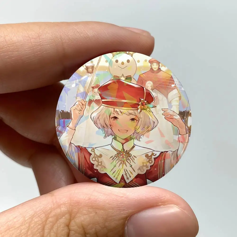 لعبة احتفال ضوء النجوم FF14 شارات دائرية شارة ليزر بروش ملحقات حقيبة الظهر #5