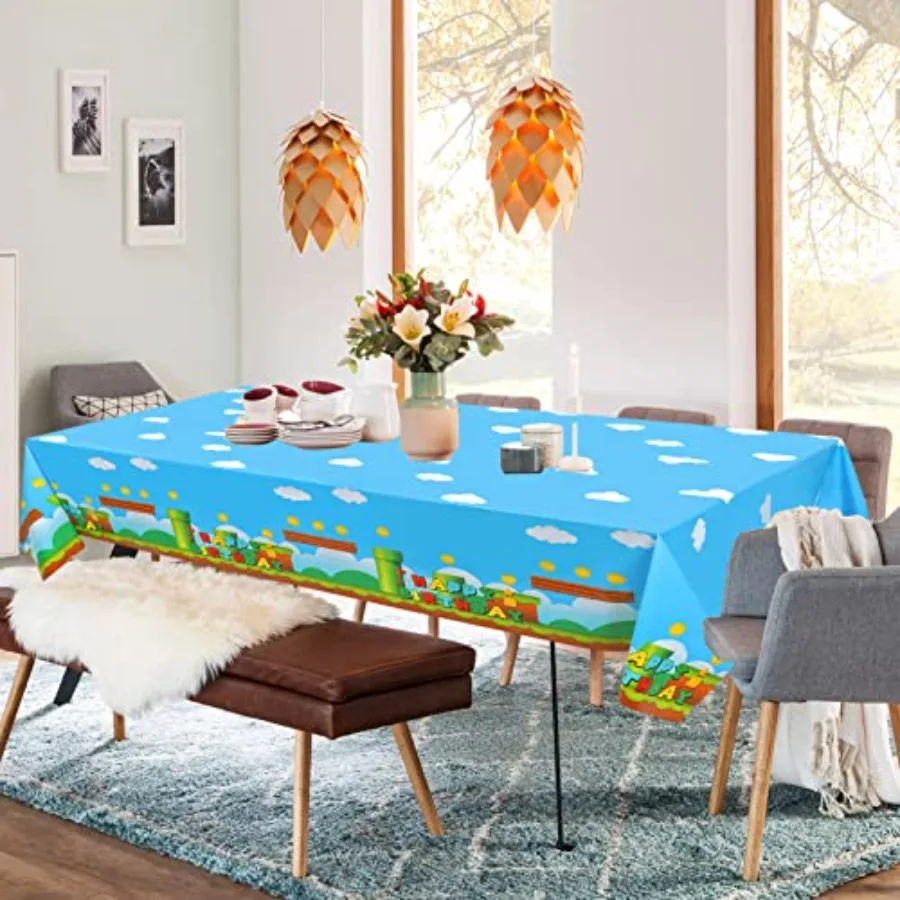 3 PCS Video Games Party Tablecloth Plastic Video Games Table Cover for Video Games Birthday Party Decorations Supplies 86.6 x 5